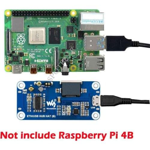 Raspberry Pi Series Ethernet / USB HUB HAT (B) 1x RJ45 3x USB 2.0