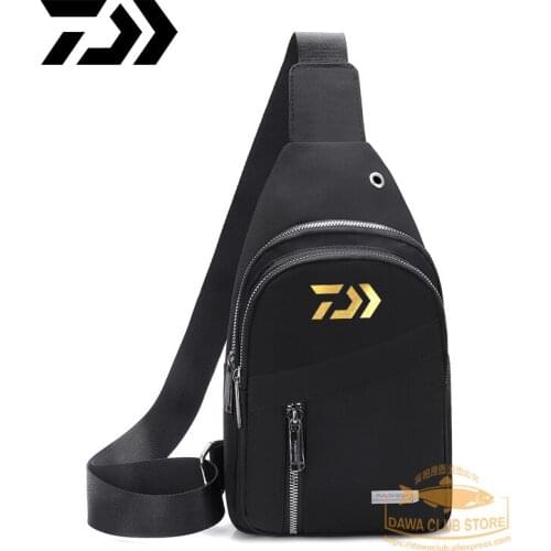 Daiwa Mens Outdoor Fishing Nylon Cloth Waterproof Chest Bag Mountaineering Travel Leisure Shoulder Diagonal Cycling Backpack