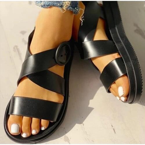 2021 Women Summer Female Fashion Gladiator Sandals Buckle Soft Jelly Shoes Woman Casual Thick Bottom Comfort Ladies Footwear