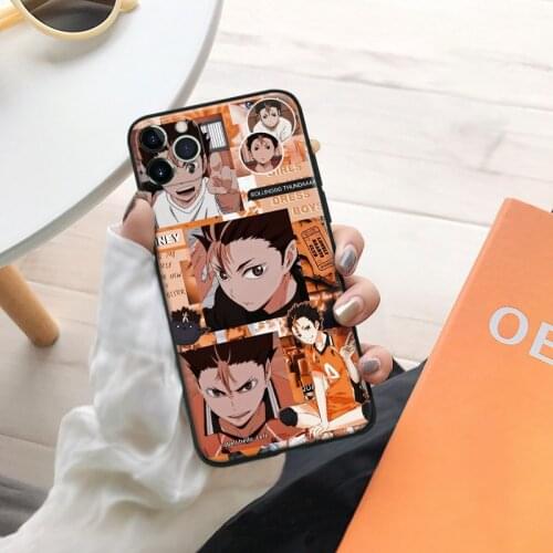 Yu Nishinoya Haikyu anime Glass Soft Silicone Phone Case FOR IPhone SE 6 7 8 Plus X XR XS 11 12 Mini Pro Max Sumsung Cover Shell