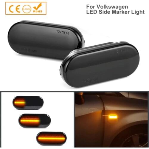 2pcs Led Dynamic Side Marker Turn Signal Lights For VW Caddy Golf Jetta Passat Polo Sharan Bora UP Fox Beetle Amarok Lupo Rabbit