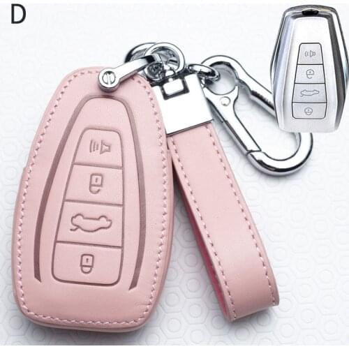 4Button Smart Leather Car Key Case Cover for Geely Atlas Boyue NL3 EX7 Emgrand X7 EmgrarandX7 SUV GT GC9 Coolray 2019-2021 borui