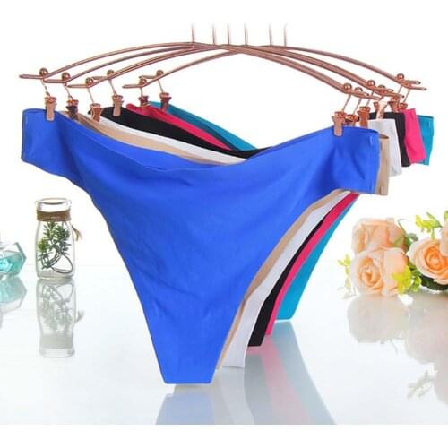 Women Sexy G-string Invisible Seamless Panties Women G-String Briefs Solid Color Low Waist Panties Female Underwear G-Strings