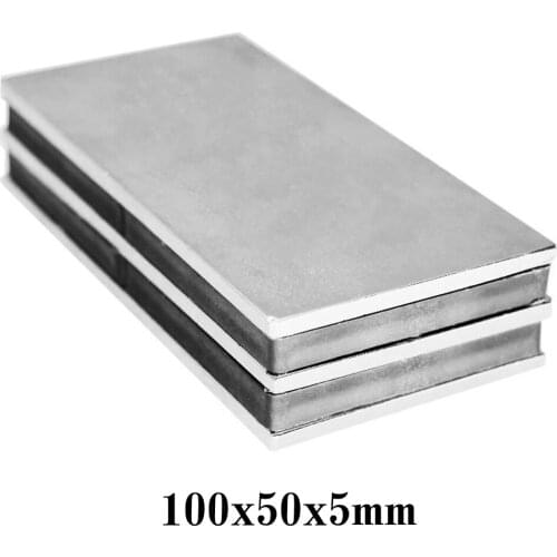 1/2PCS 100x50x5 Strong Quadrate Neodymium Magnet 100mm*50mm Powerful NdFeB Magnets 100x50x5mm Block Rare Earth Magnets 100*50*5