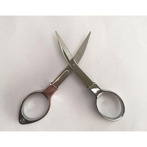 1pcs Fishing stainless steel folding scissors mini foldable pocket scissors Outdoors Travel scissors