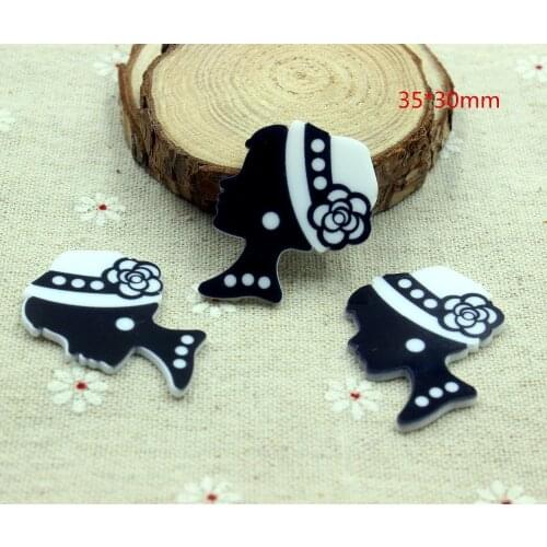 10pcs/lot flat back planar resin woman DIY resin cabochons accessories