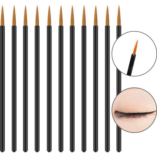 10pcs Black Handle Eyeliner Brush Disposable Gel Polish Nail Art Brushes Painting Pen Makeup Eye Liner Brushes Beauty Tools