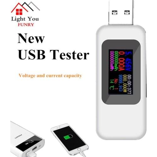 10 in 1 DC USB Tester Current 4-30V Voltage Meter Timing Ammeter Digital Monitor Cut-off Power Indicator Bank Charger 40%off