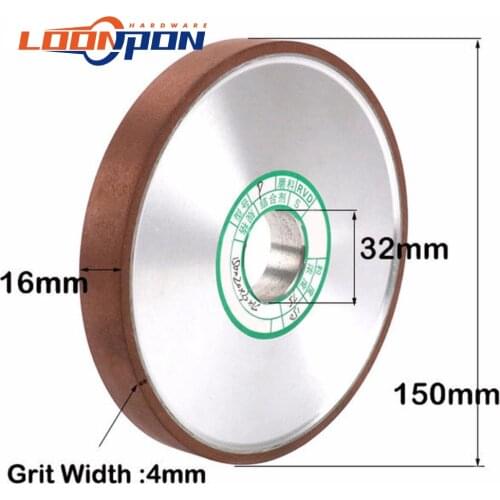 150mm x 16mm parallel Diamond Grinding Wheel Grinding Circle for Tungsten Steel Milling Cutter Tool Grit 80-400