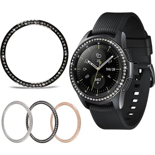 2PCS For Samsung Galaxy Watch 42/46MM Diamond Bezel Ring Adhesive Cover Anti Scratch Metal Smart watch Wearable accessories #701