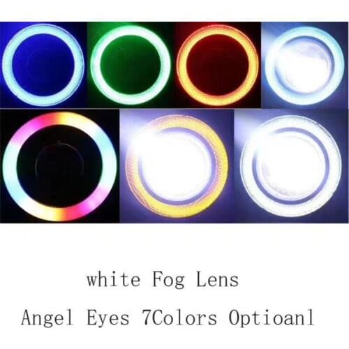 2Pcs LED Universal Driving Light Round Angel Eyes Fog Lamp 2.5" 3.0" 3.5" 64mm 76mm 89mm Light