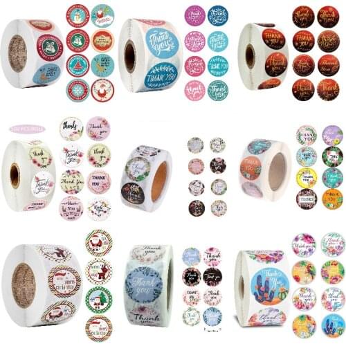 24-500pcs Thank You Love Design Diary Scrapbooking Stickers Festival Birthday Party Gift Decoration Labels Gift Sealing Stickers