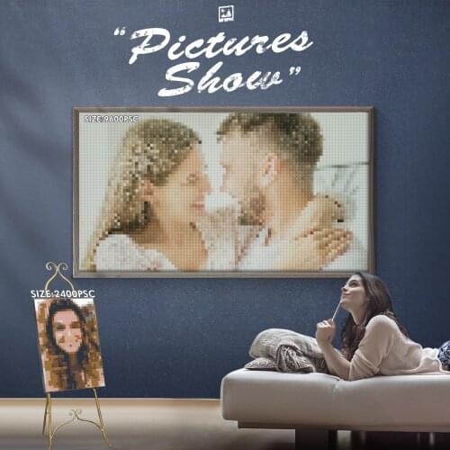 2400PCs Pixel Art Small Building Block Mosaic Painting Self-Locking Brick Photo Block Custom ABS Material DIY Toy Creative Gift