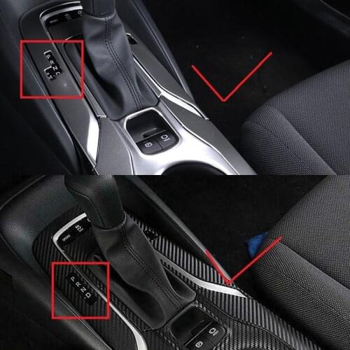 5 Pcs Stainless Steel Carbon Fibre Gear Shift Panel Water Cup Holder Cover Trim For Toyota Corolla 20192020 Interior Accessories