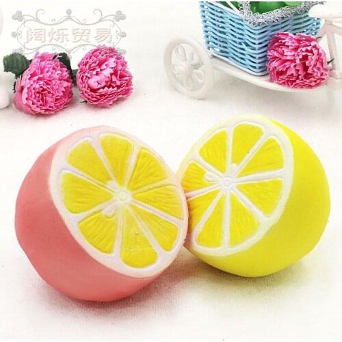 5pcs/pack Realistic Fruits Model Squishy Slow Rising Squeeze Toys Lifelike Red Yellow Lemon Stress Relief Toy Kitchen Ornament