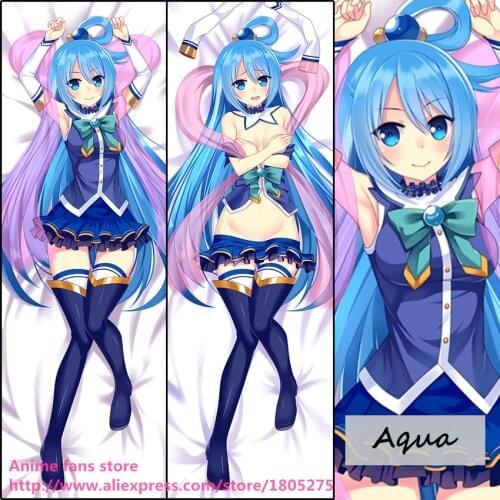 Anime Kono Subarashii Sekai ni Shukufuku wo Aqua Lovely Japanese Pillowcase Pillow Case Cover decorative Hugging Body Bedding
