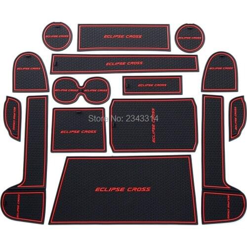 For Mitsubishi Eclipse Cross 2018 2019 Interior Gate Slot Pad Non-slip Cup Mats Inner Anti Slip Door Groove Mat Car Accessories
