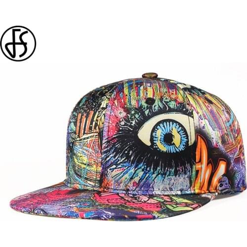 FS 2021 Fashion Street Graffiti Snapback Hip Hop Cap Summer Women Men Hat Green Orange Purple Flat Brim Casquette Baseball Caps