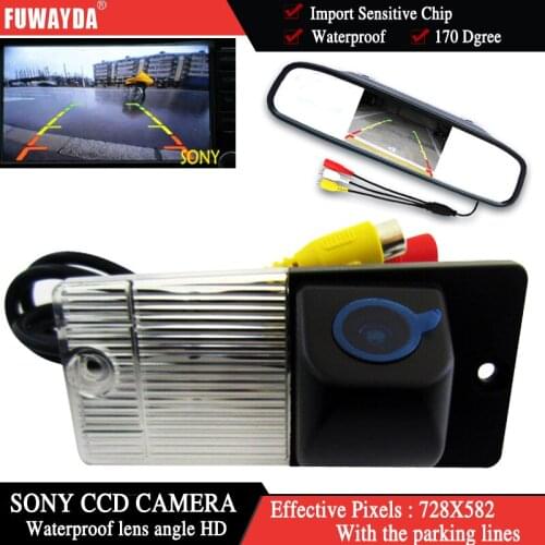 FUWAYDA Color FOR SONY CCD Chip Car Rear View Camera for KIA SORENTO SPORTAGE + 4.3 Inch rearview Mirror Monitor WATERPROOF HD