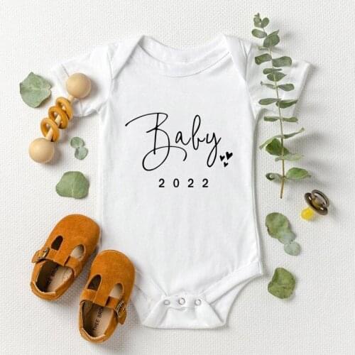 Cotton Baby 2022 Newborn Baby Bodysuits Cute Summer Baby Rompers Body Baby Boys Girls Clothes Outfits Pregnancy Reveal