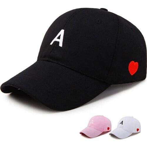 Fashion Letter A Baseball Caps For Men Women Cotton Cartoon heart Embroidery Snapback Hip Hop Hat Summer Casual Casquette Gorras
