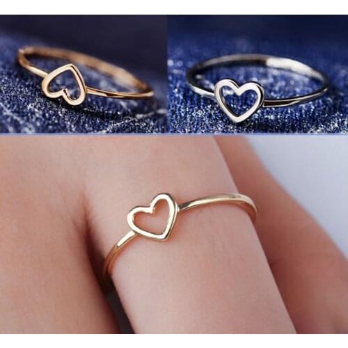 Women Rings On Fingers Heart Hollow Best Friends Sweet Gift For Teen Girls Size 5-10 Rings You Can Wear Everyday Gold Simple