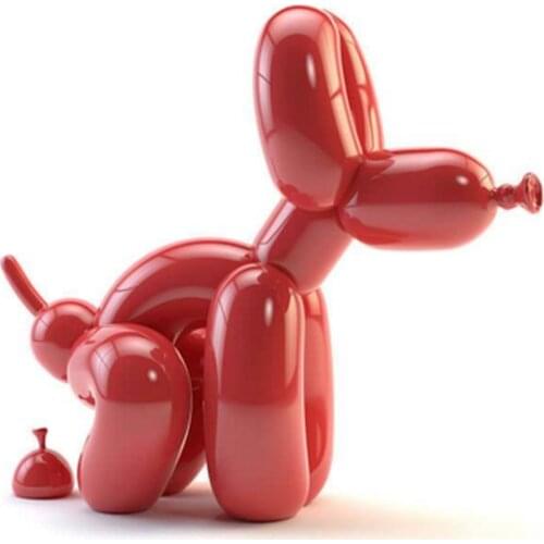 Creative Poop Balloon Dog Statue Home Decoration Modern Nordic Cute Animal Resin Art Sculpture Crafts Desktop Decors Ornaments