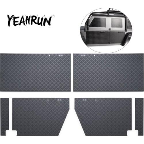 YEAHRUN Metal Car Side Door Anti-skid Plate Decorative Guard for TRX4 Defender 1/10 RC Car Accessories Parts
