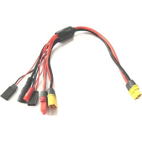 Amass Multifunctional 6 in 1 Lipo Battery Multi Charger Cable Adapter Connector XT60 Plug Convert Deans XT60 Futaba pin x 3.5mm