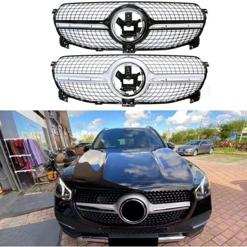 Front Bumper Racing Grill Billet Grille Cover For Mercedes-Benz W167 GLE-Class 2020 2021 General Diamond