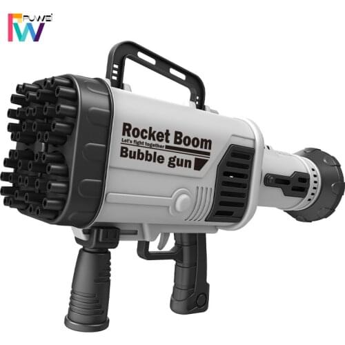 2021 Hot Kids Gatling Bubble Gun Toy 44-Hole Charging Electric Automatic Bubble Machine Summer Outdoor Soap Water Children Toys