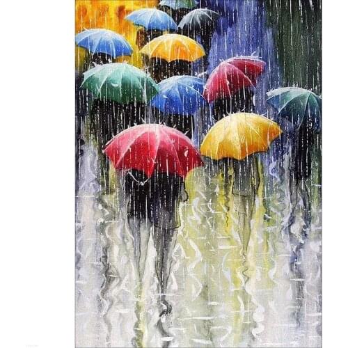 Full Drill Heavy Rain 5D Diamond Painting Embroidery Cross Stitch Kit DIY Rhinestone Needlework Diamond Embroidery Home 2