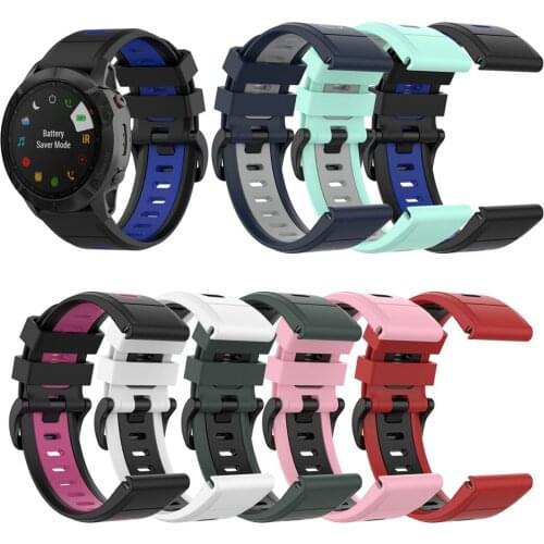 Replacement Strap Silicone Watchbands For Garmin Fenix 6X/6 Pro 3HR/5X Plus Quick Fit Strap Fashion Two Color Watch Band 26MM