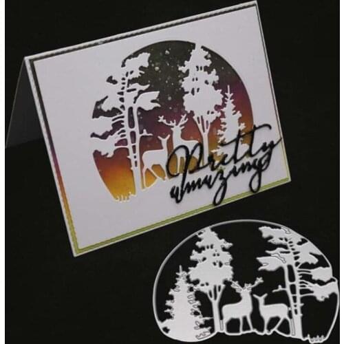 Christmas Tree Animal Deer Frames Metal Cutting Dies Stencils Die Cut for DIY Scrapbooking Album Paper Card