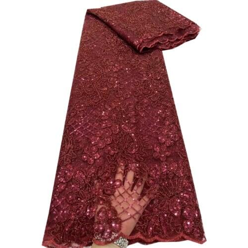 SJ Lace Latest African Lace 2021 High Quality Nigerian French Tulle Lace Fabric Embroidery For Women Wedding Dress dp5-30