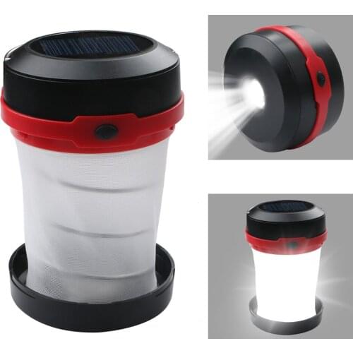 Solar Lantern LED Foldable Rechargeable Hand Lamp Lights for Outdoor Lighting Camping Tent Light Power Bank Lighting