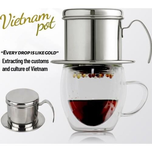 Vietnam Coffee Dripper Filter Coffee Maker Portable Carved Refined Zhongyuan Ice Coffee Filter Drip Pot