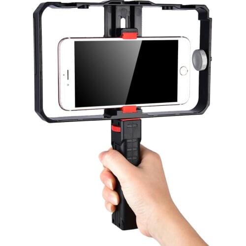 Yelangu Pro Smartphone Video Rig Filmmaking Case Phone Video Stabilizer Grip Mount for iPhone Xs Max XR X 8 Plus Samsung Huawei