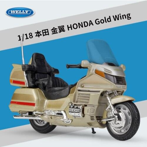 WELLY 1:18 HONDA GOLD WING Motorcycle metal model Toys For Children Birthday Gift Toys Collection