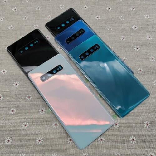 Rear Battery Door Case For Samsung Galaxy S10 SM-G973F,S10 Plus G975 Back Glass Housing Cover With Camera Lens+Adhesive Sticker
