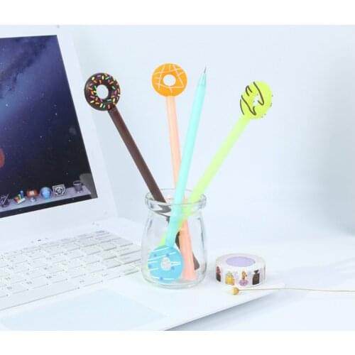 1Pcs/sell kawaii Cartoon Doughnut model stationery Writing Office pen 0.7mm cute gel pen kawaii school supplies