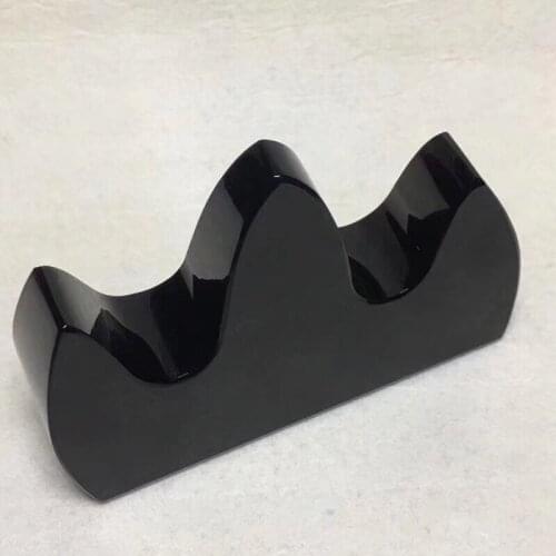 10cm Natural crystal obsidian pen mount four treasures of the study