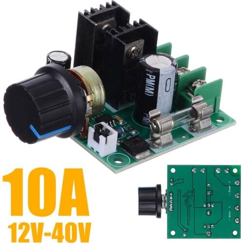 12V-40V Motor Speed Controller 10A PWM DC Motor Speed Controller Dimmer Voltage Regulator With Knob 73X60X27mm
