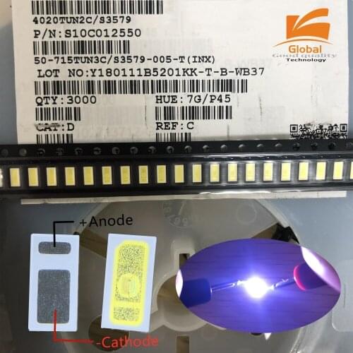 2000PCS For INNOLUX LED LCD Backlight TV Application LED Backlight EVERLIGHT 1W 3V 4020 Cool white LCD for TV 50-715TUN3C