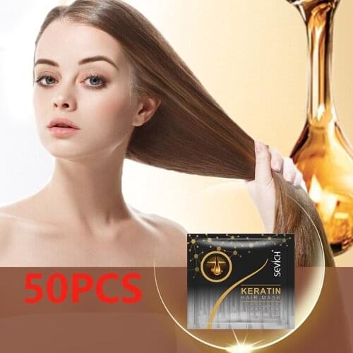 50PCS Protein Hair Mask Pouch Packaging Repair Dryed Damaged Hair Moisturizing Nourishing Smooth Shine Hair Care