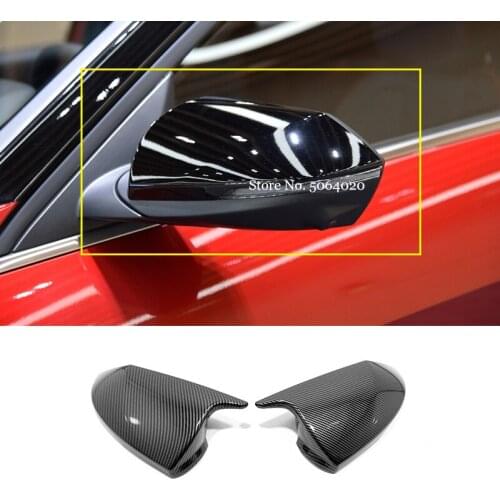 ABS Carbon fiber For Hyundai Elantra CN7 2020 2021 Accessories Car Side Door Ox Horn Rear View Mirror Cover Trim Car Styling
