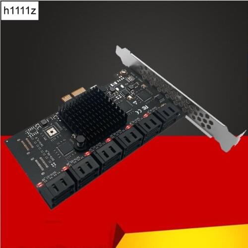 Chia Mining ASM1064 PCIE SATA PCI-E Adapter 12 Port SATA 3 6GB to PCI Express X1 Controller Expansion Card SATA Multiplier Riser