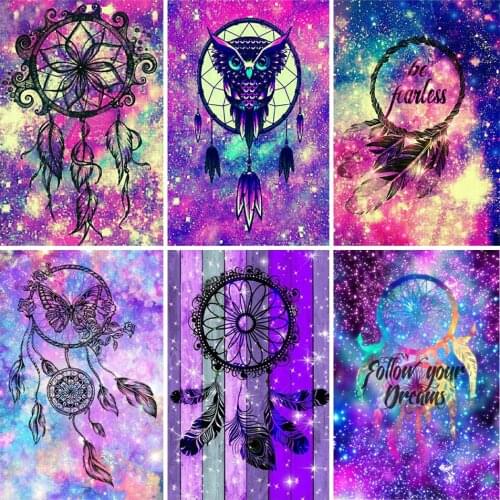 5D DIY Diamond Painting Color Dream Catcher Landscape Full Square / Round Diamond Inlaid Cross Stitch Gift Factory Direct Sales