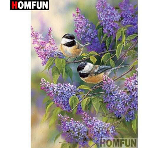 HOMFUN Full Square/Round Drill 5D DIY Diamond Painting "Flower and Bird" Embroidery Cross Stitch 5D Home Decor Gift A08168