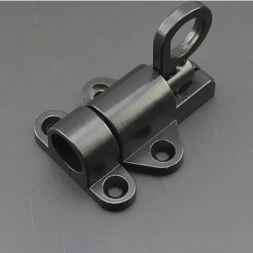 Pull Ring Spring Bounce Door Bolt Aluminum Alloy Self-closing Automatic Latch Window Gate Security Latch Lock Random Color